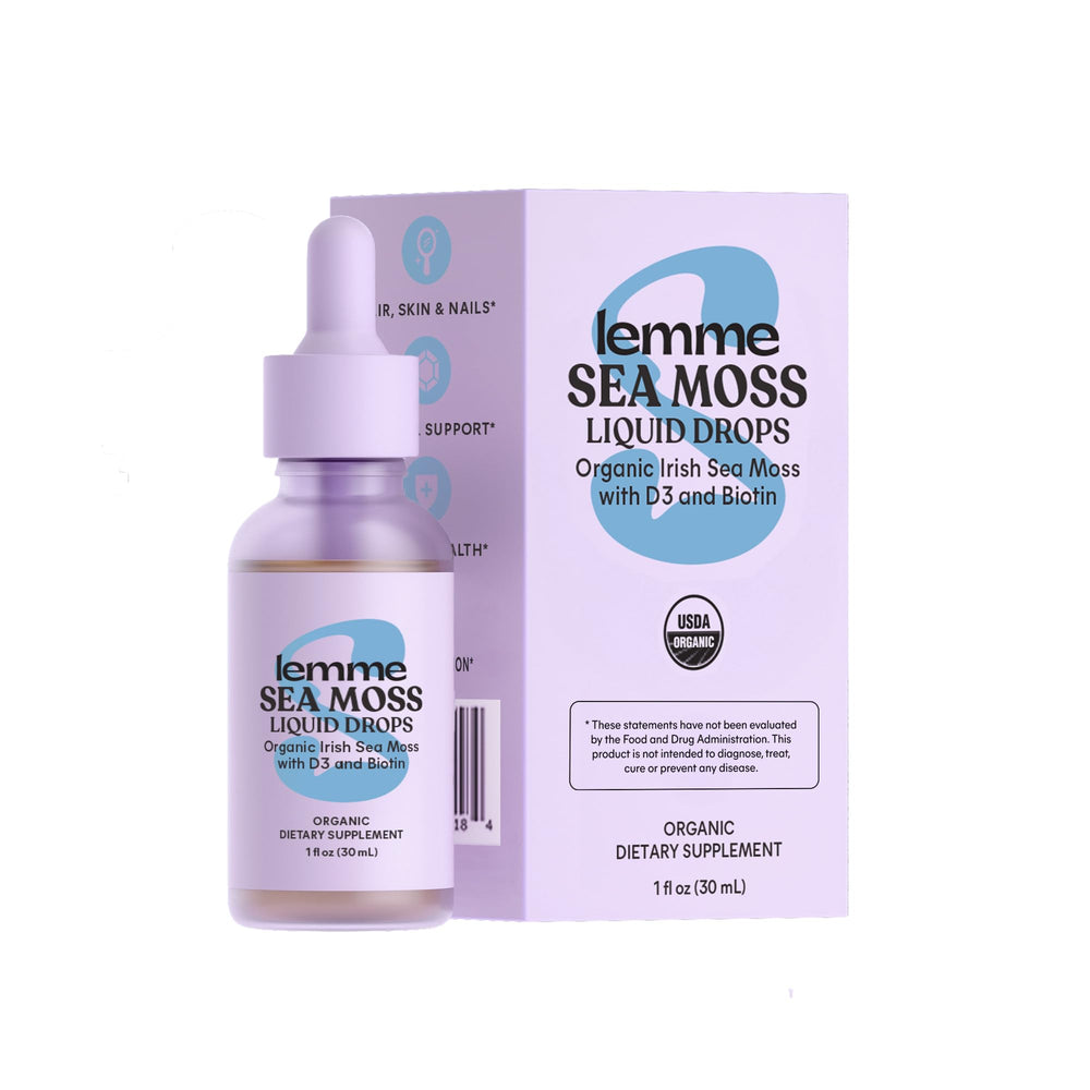 Lemme botella frontal Irish Sea Moss mostrando etiqueta y cantidad
