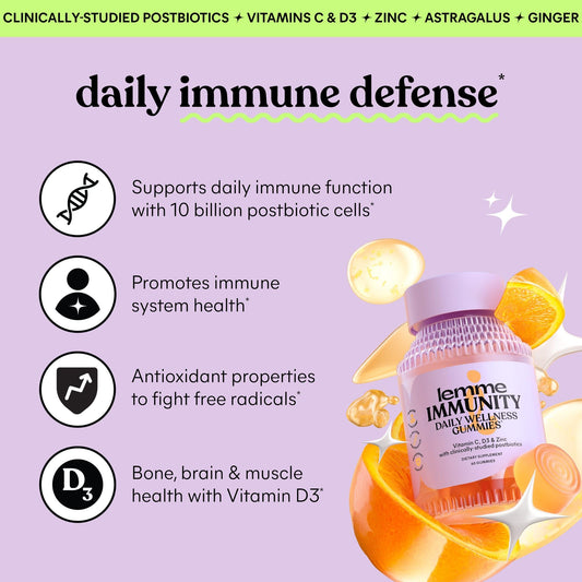 Primer plano de una gomita Lemme Immunity, textura masticable y aspecto apetecible para adherencia