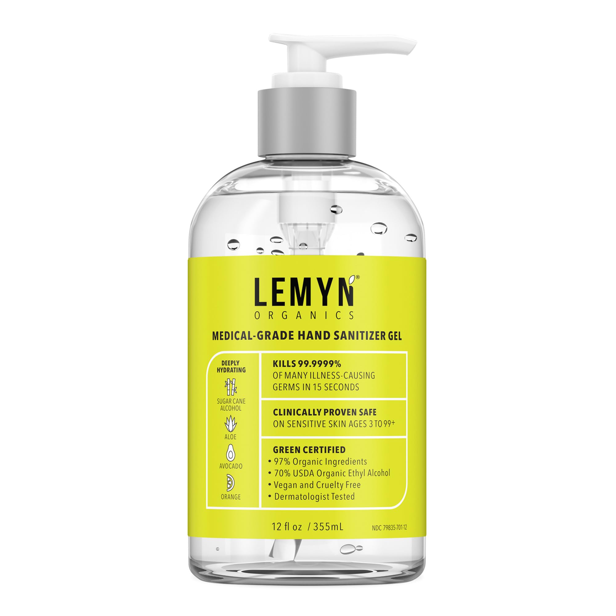 Lemyn Organics envase frontal con pump que facilita dosificación y uso diario