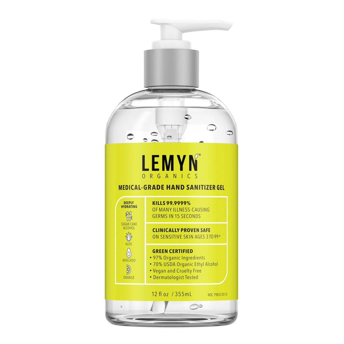 Lemyn Organics envase frontal con pump que facilita dosificación y uso diario