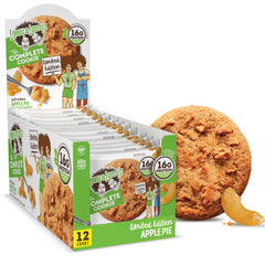 Lenny & Larry's empaque frontal mostrando sabor Apple Pie y beneficios