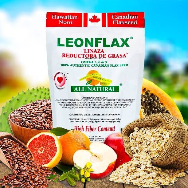 Cucharada de Leonflax lista para servir y aumentar fibra diaria