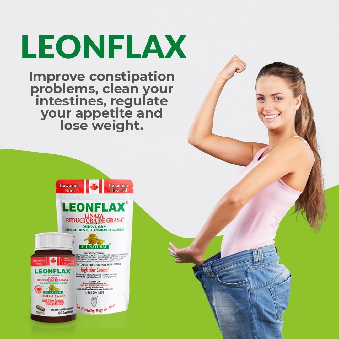 Leonflax etiqueta de ingredientes legible mostrando la mezcla natural