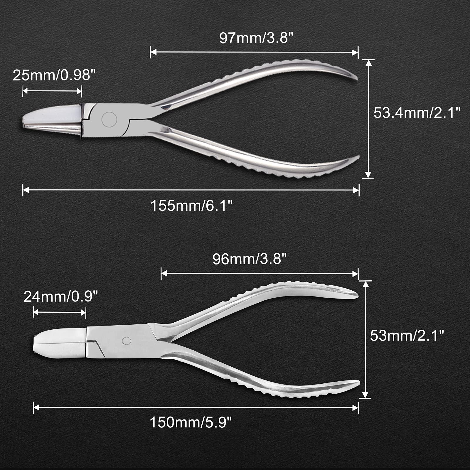LEONTOOL comparación de tamaño junto a tornillos y gafas para referencia clara