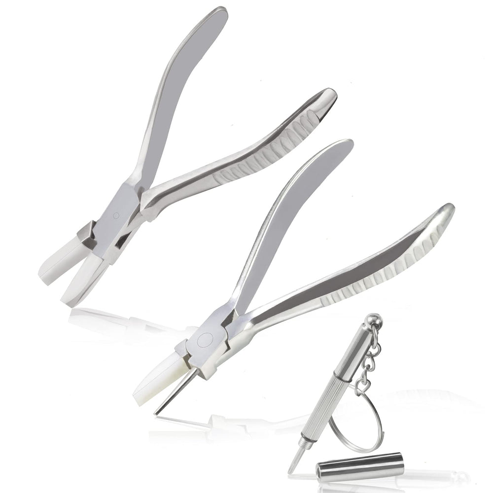 LEONTOOL vista frontal del paquete de alicates para gafas, herramienta profesional