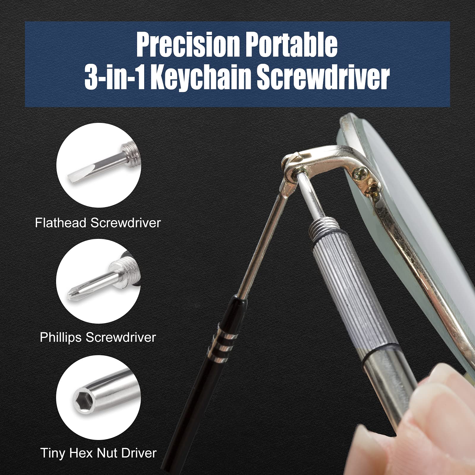 LEONTOOL mini destornillador 3 en 1 para tornillos pequeños y reparaciones rápidas