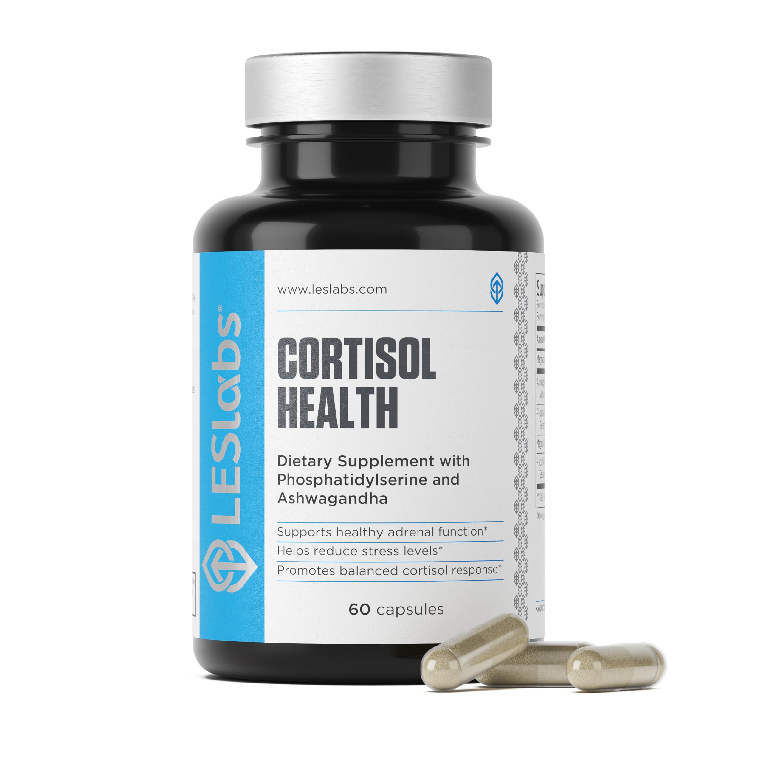 LES Labs envase frontal mostrando 60 cápsulas y beneficios