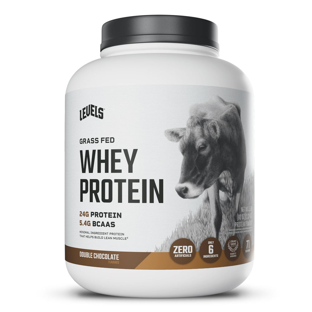 Levels Nutrition envase frontal de 5 lb mostrando marca y sabor double chocolate