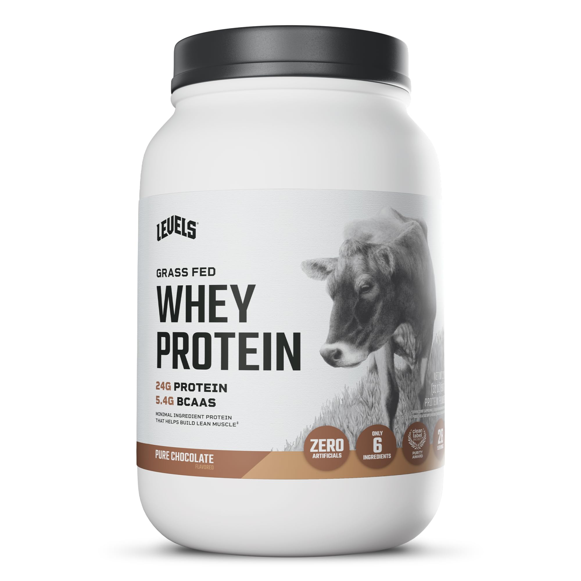 Levels Whey vista frontal del envase con etiqueta clara y beneficios