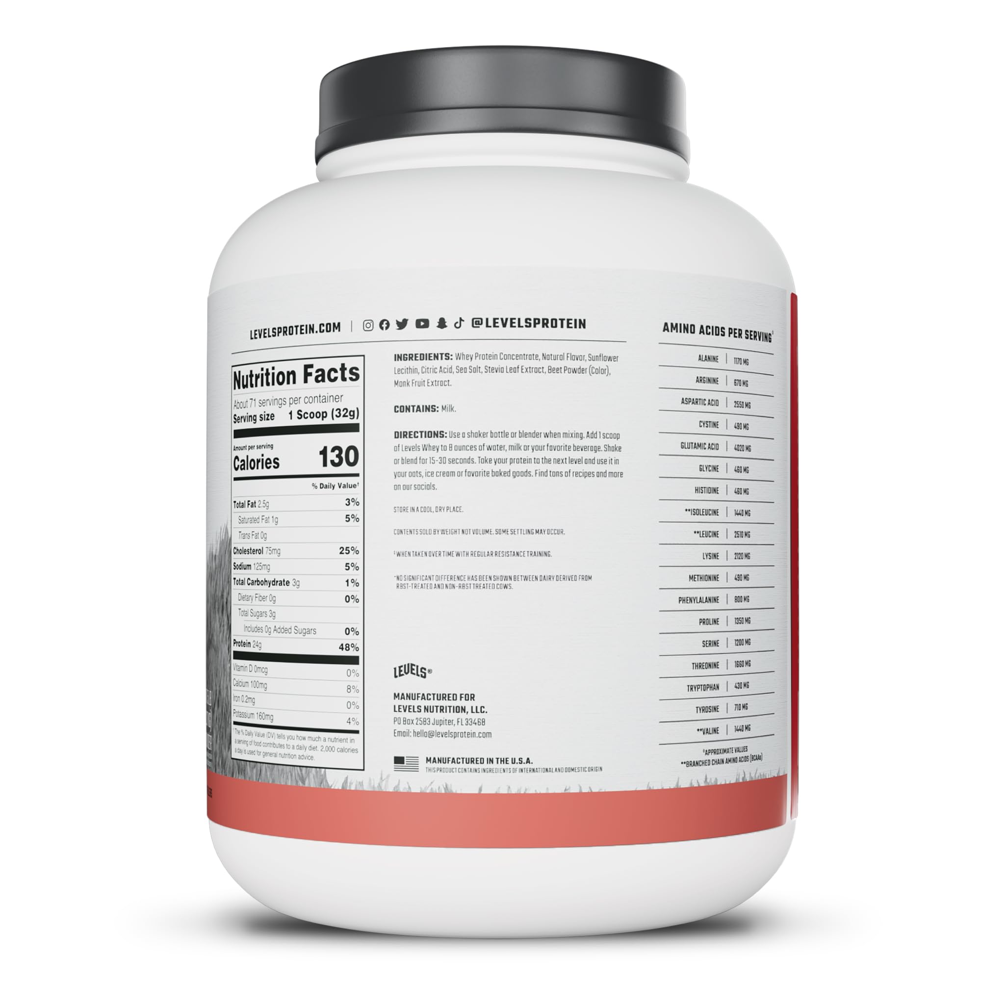 Shaker en acción mezclando Levels Whey, disolución rápida y sin grumos