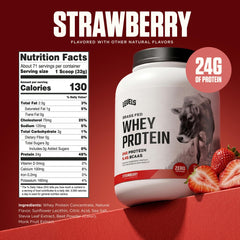 Batido preparado con Levels Whey fresa en vaso, aporte proteico listo para consumir