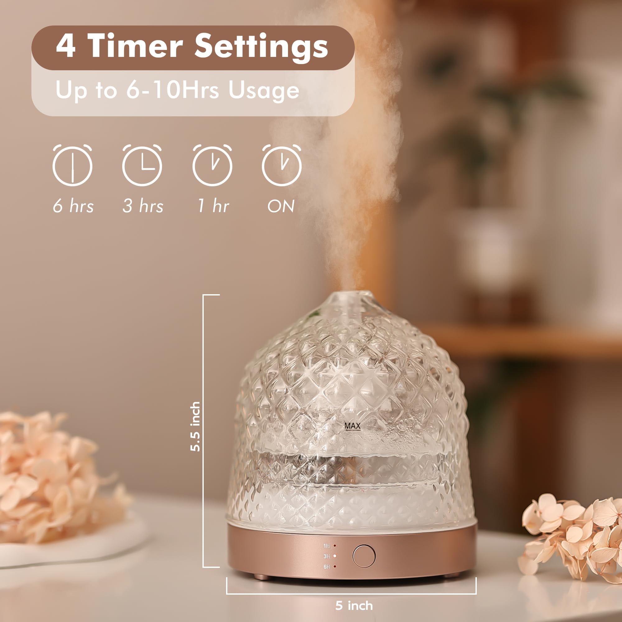Base rosé gold Levoair con textura y control sencillo que mejora la estética del espacio