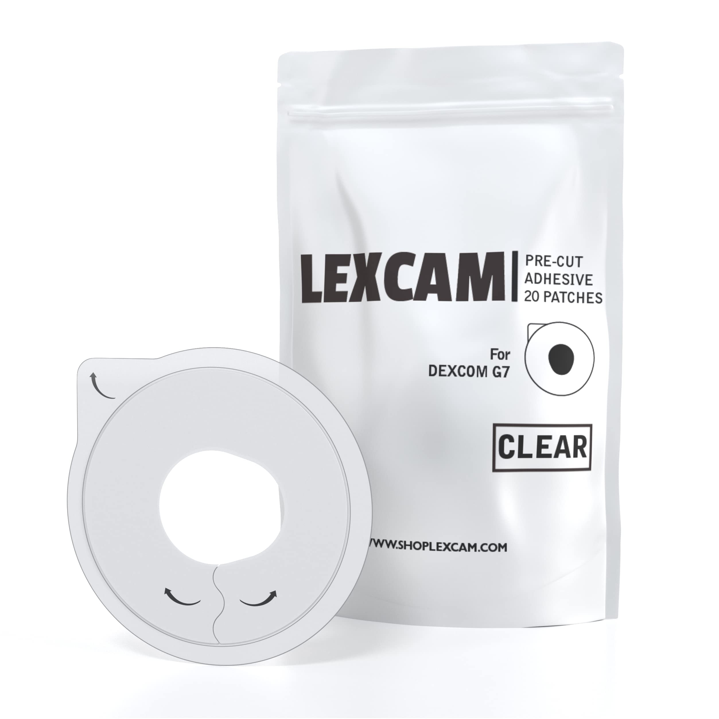 Lexcam empaque frontal con 20 parches, protección duradera para Dexcom G7