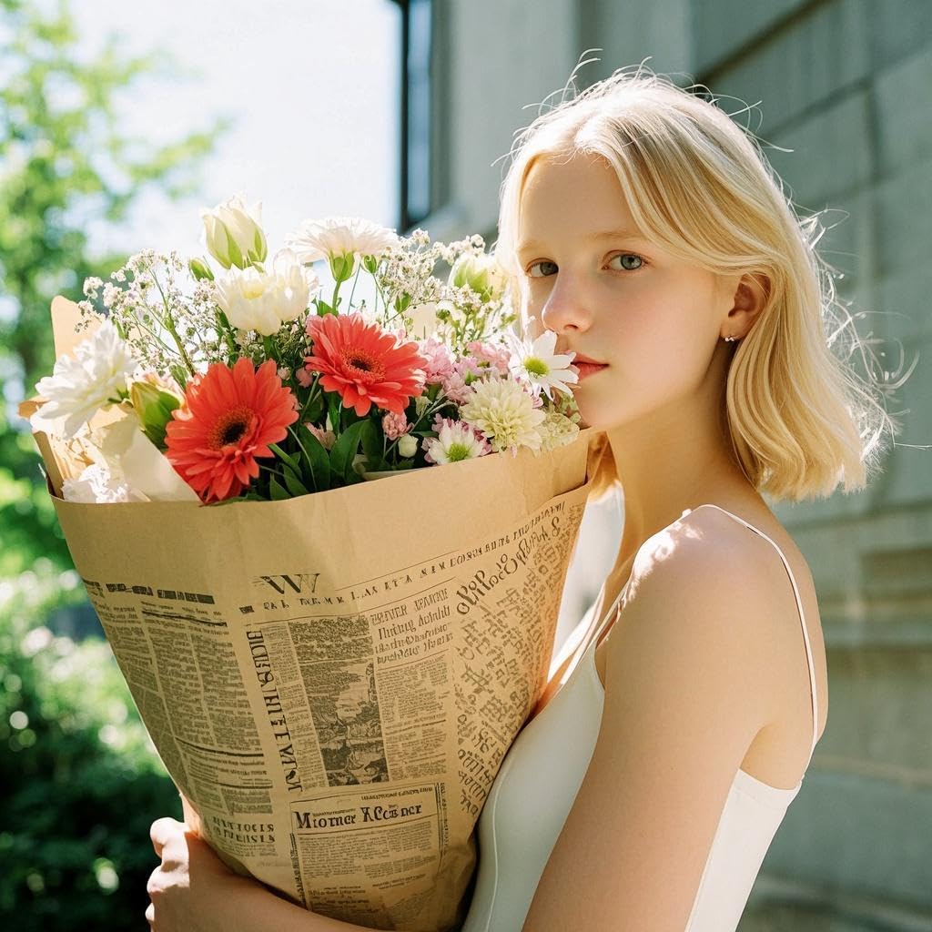 LeZakaa papel envuelto en bouquet realza colores y presentación