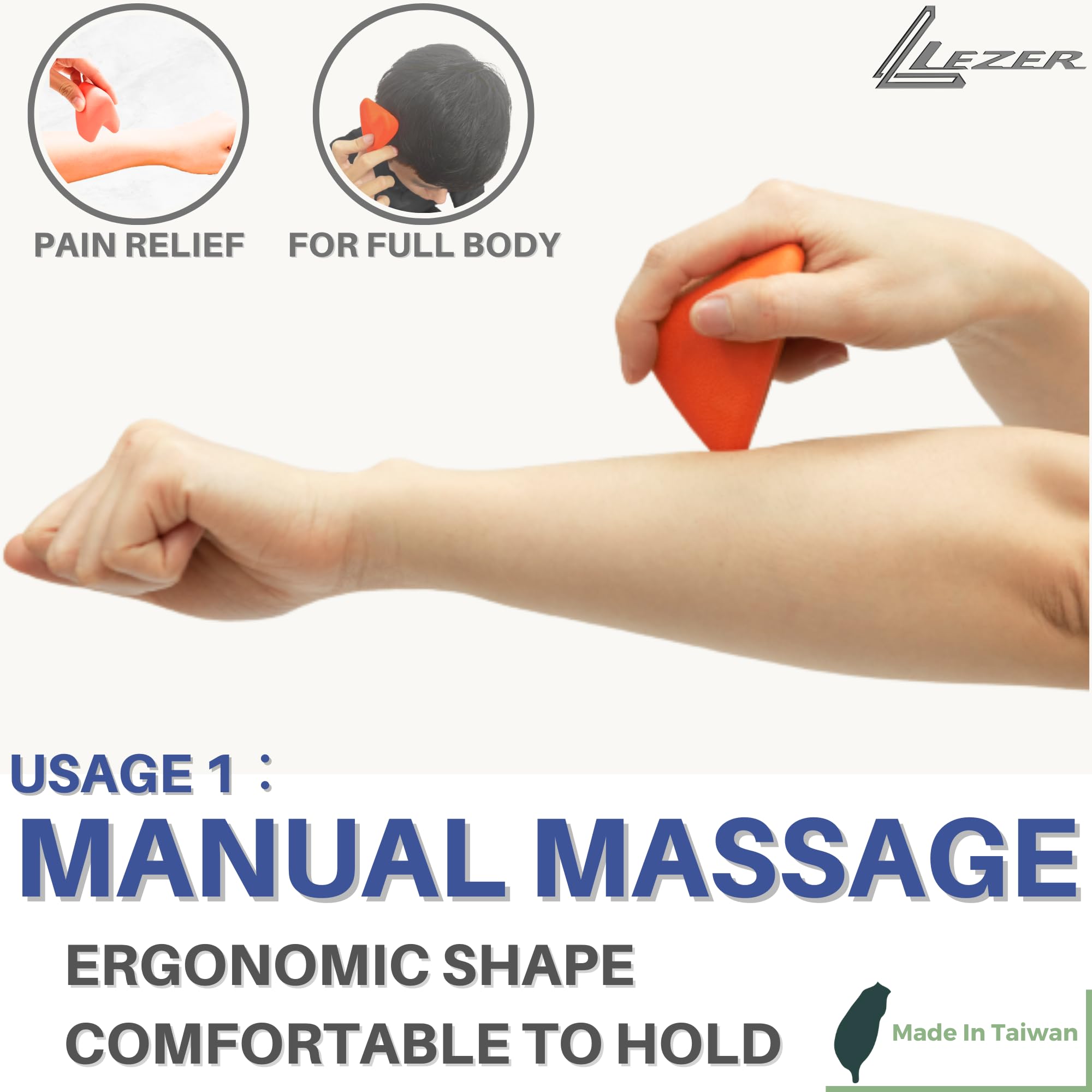 LEZER masaje en cuello aplicado con la mano para reducir tensión cervical