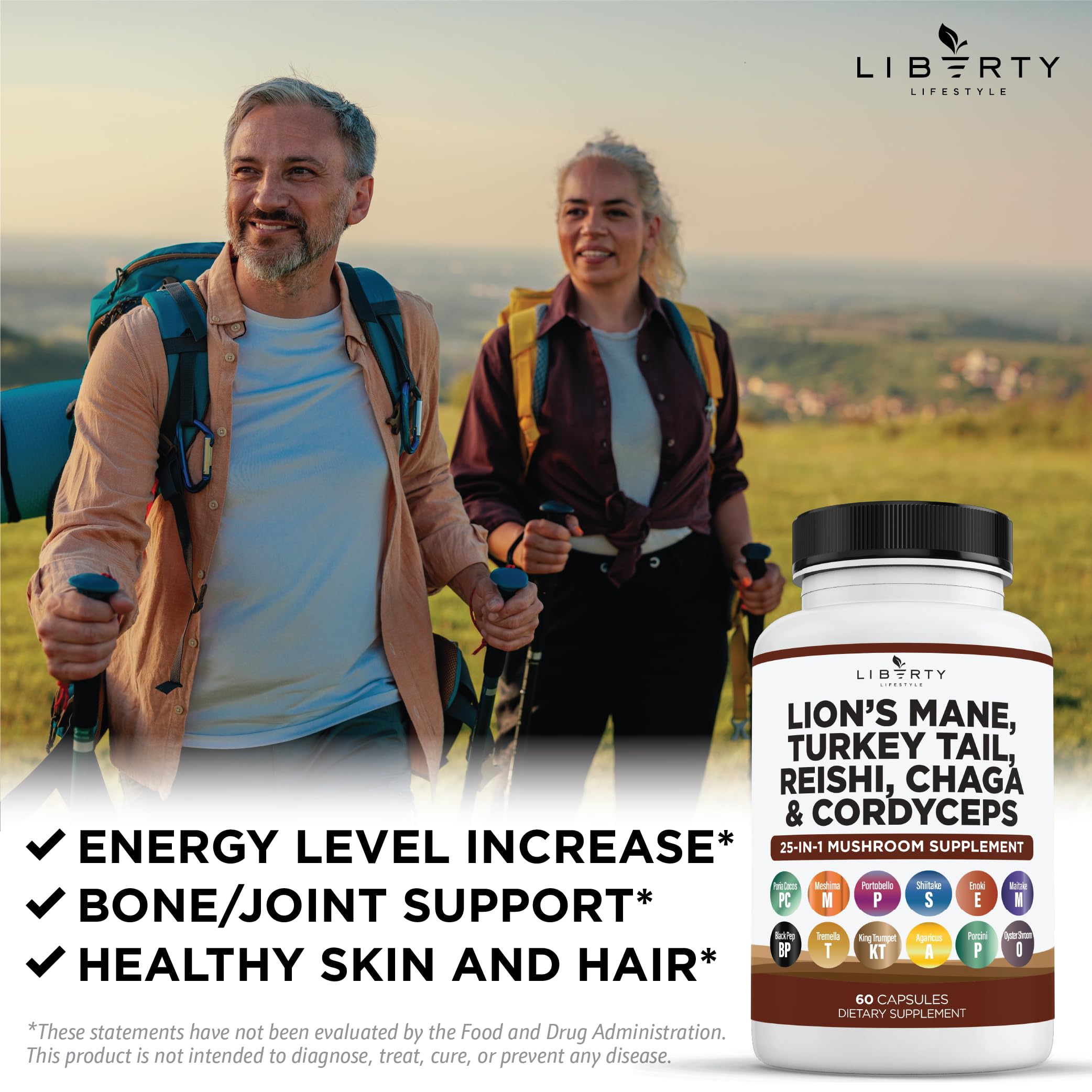 Liberty Lifestyle ingredientes secos mostrando la mezcla botánica