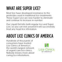Lice Clinics of America comparación de tamaño del envase para referencia