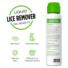Lice Clinics of America textura del gel demostrando cobertura fácil del cabello