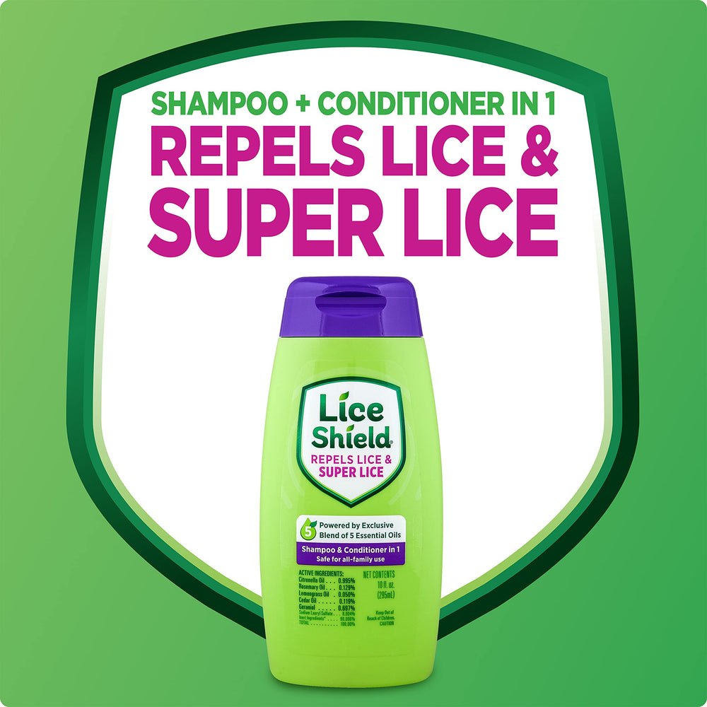 Lice Shield textura en gota que ilustra fórmula suave y acondicionadora