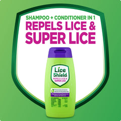 Lice Shield textura en gota que ilustra fórmula suave y acondicionadora