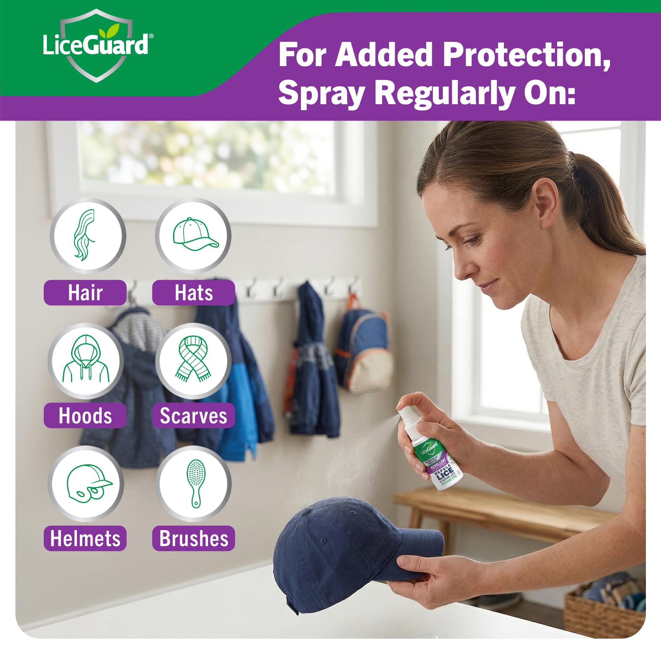 LiceGuard etiqueta con ingredientes naturales y beneficios claros