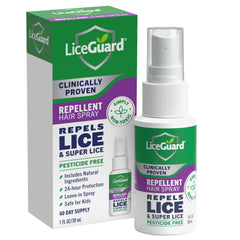 LiceGuard envase frontal mostrando el tamaño compacto y práctico