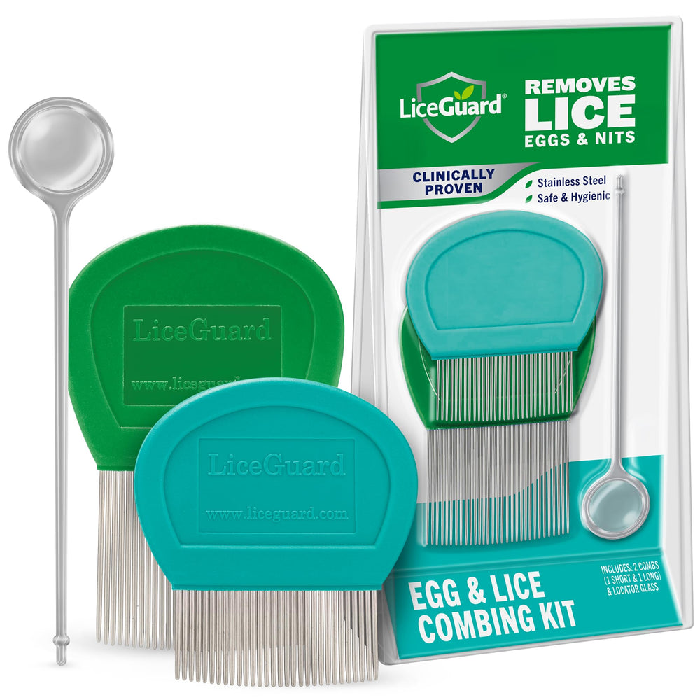 LiceGuard frente del kit mostrando peines y pick, herramienta completa para revisiones