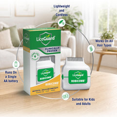LiceGuard RobiComb con cepillo de limpieza que mantiene el peine funcional y seguro
