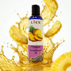 LICK textura del aceite al gotear, aspecto sedoso que facilita el masaje