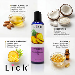LICK pareja usando aceite en masaje, mejora la conexión íntima