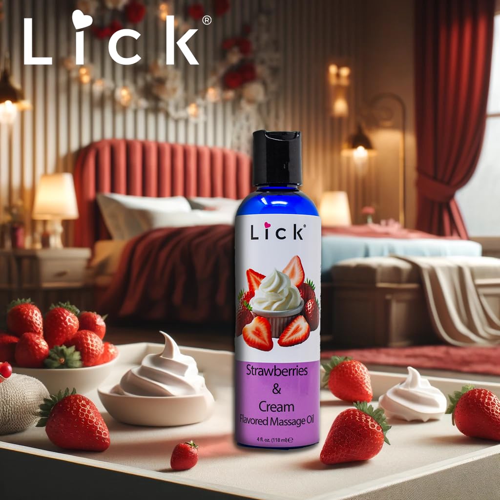 LICK pareja usando aceite en masaje para una conexión íntima