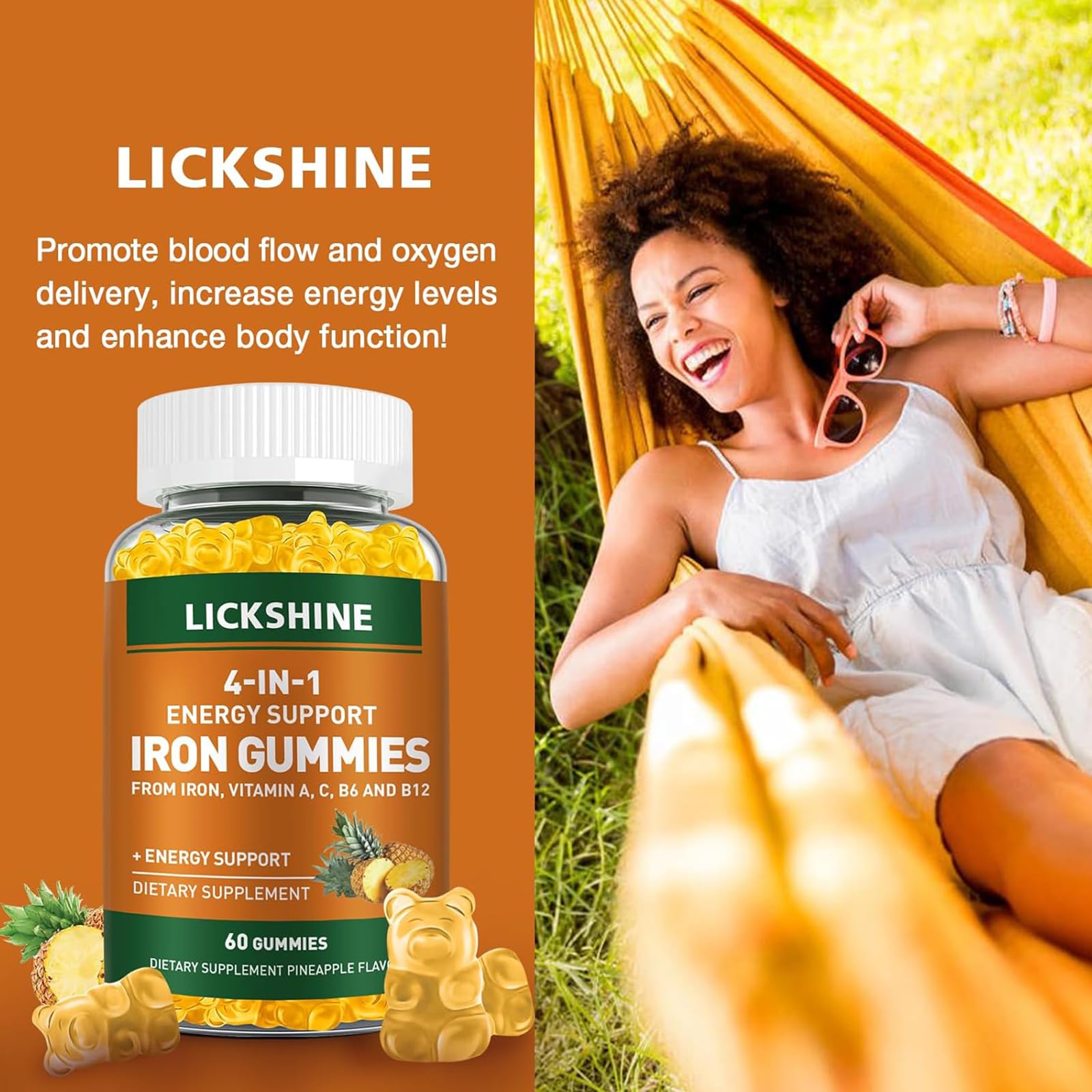 lickshine detalle de ingredientes con vitaminas C, A y B para absorción