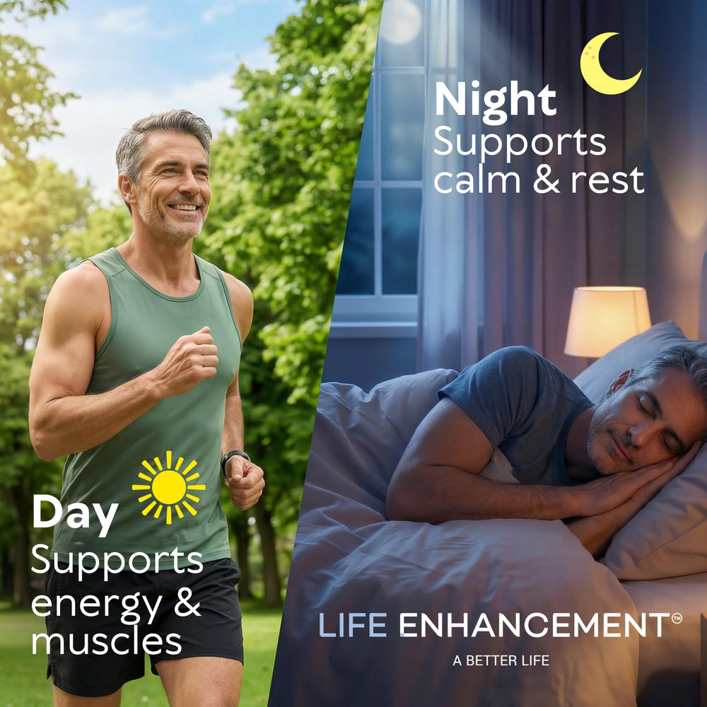 Life Enhancement cápsula junto a moneda para referencia de tamaño