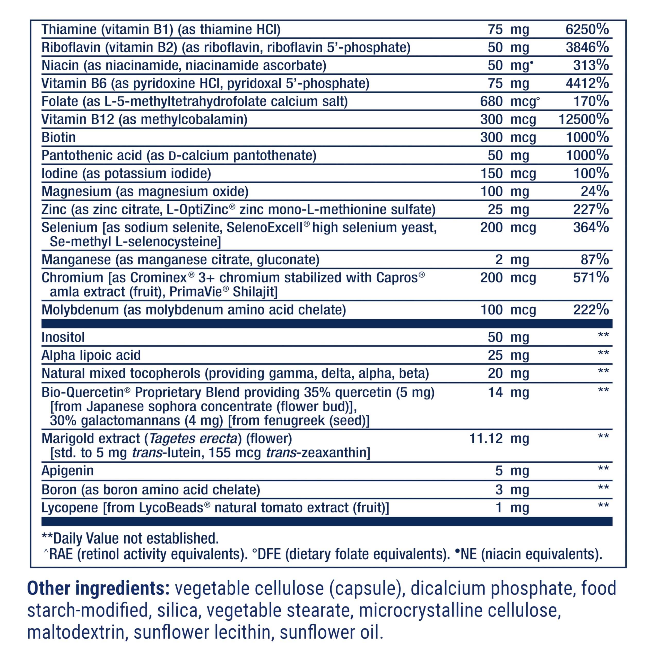 Life Extension cápsulas Two-Per-Day detalle, apoyo multivitamínico balanceado