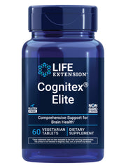 Life Extension frasco frontal mostrando la marca y beneficio de apoyo cognitivo