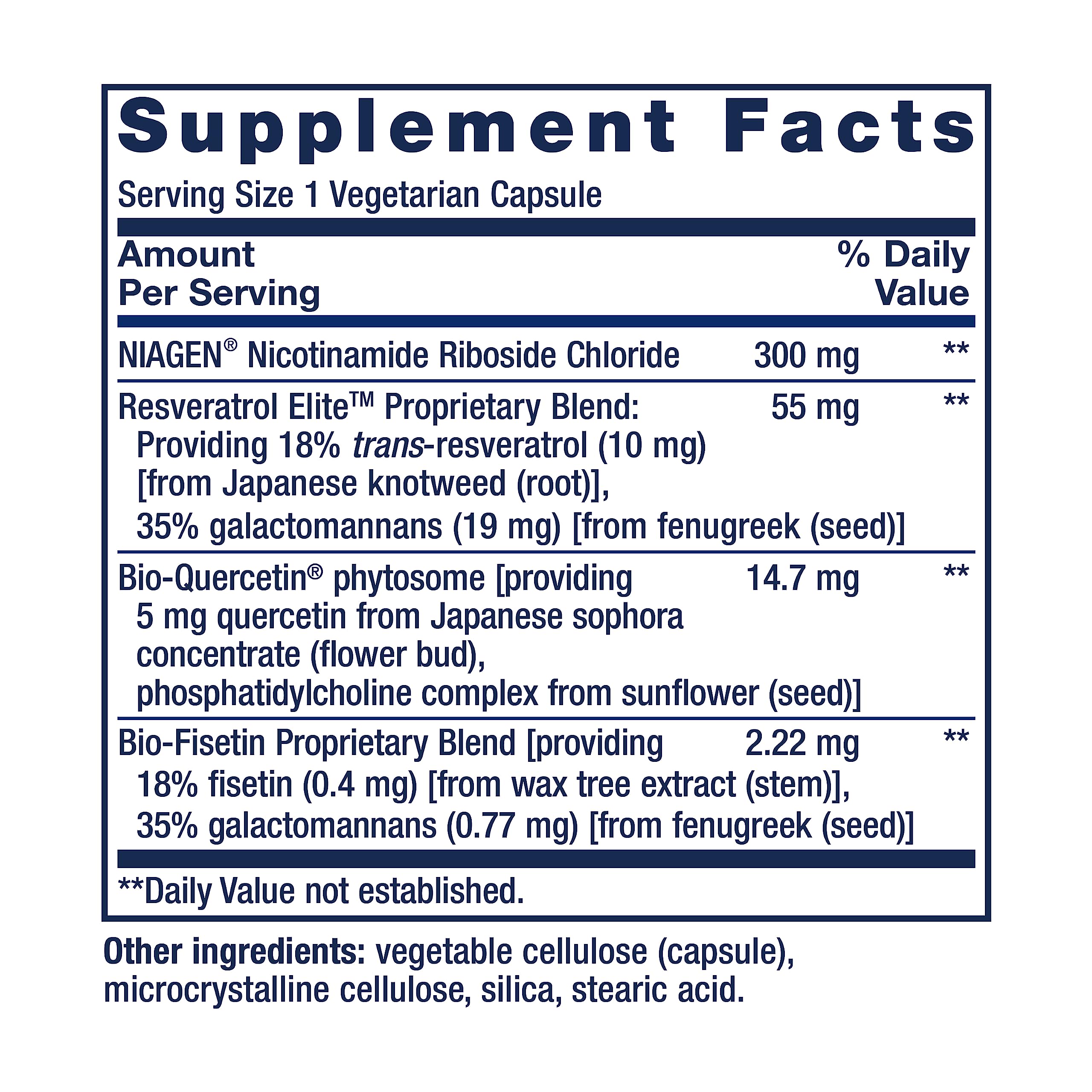 Life Extension etiqueta con información de dosis y beneficios antioxidantes