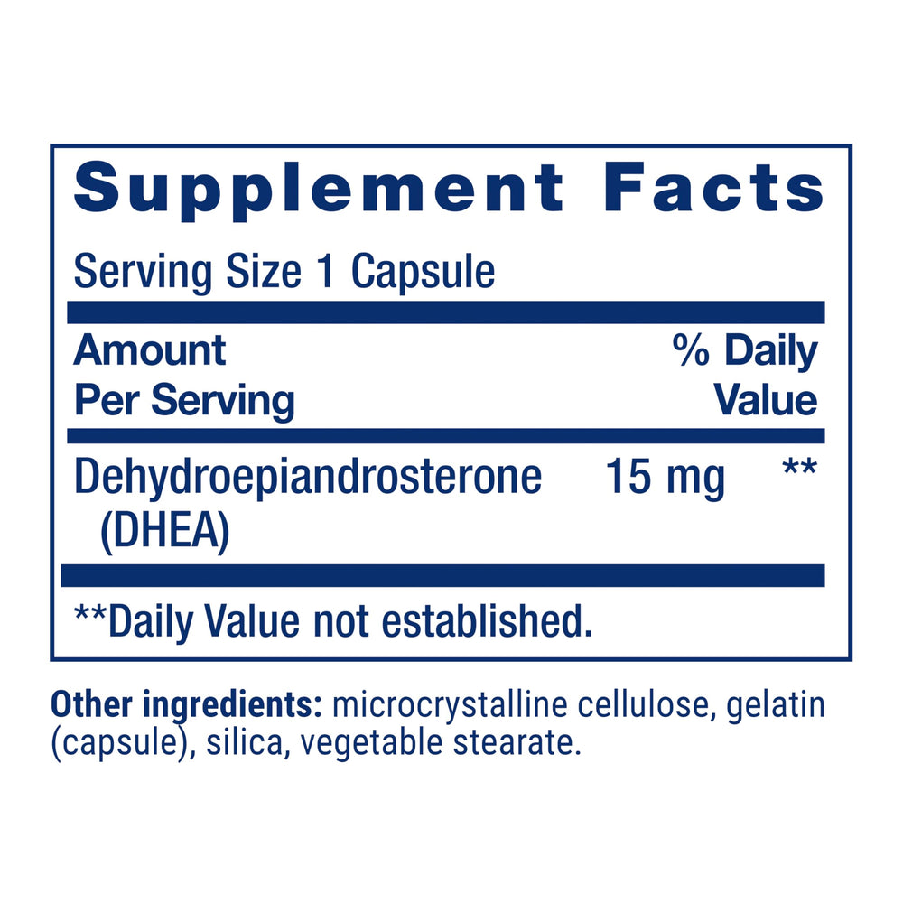 Life Extension etiqueta nutricional visible con ingredientes y dosificación