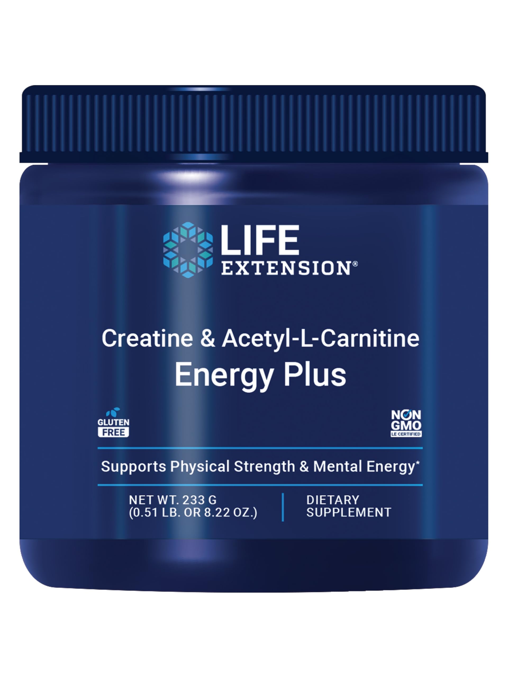 Life Extension envase frontal mostrando el diseño y nombre del producto, claridad en la dosificación