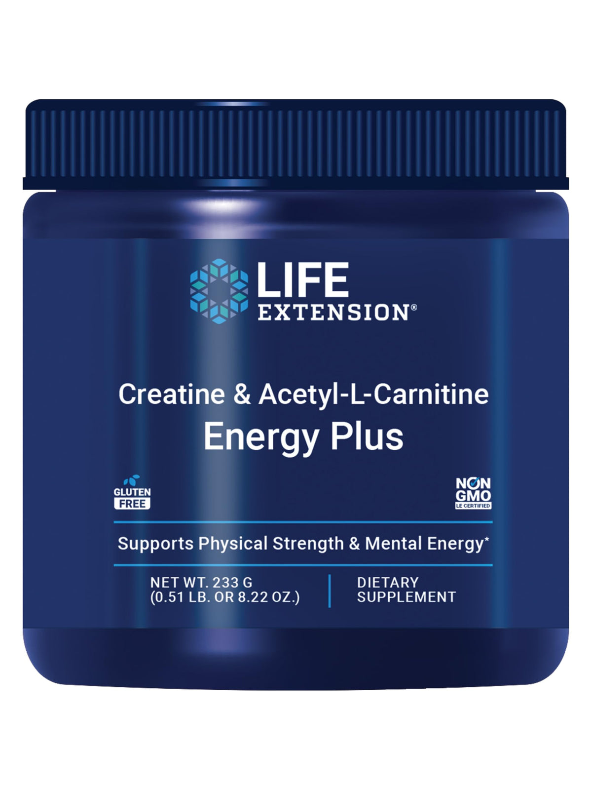 Life Extension envase frontal mostrando el diseño y nombre del producto, claridad en la dosificación