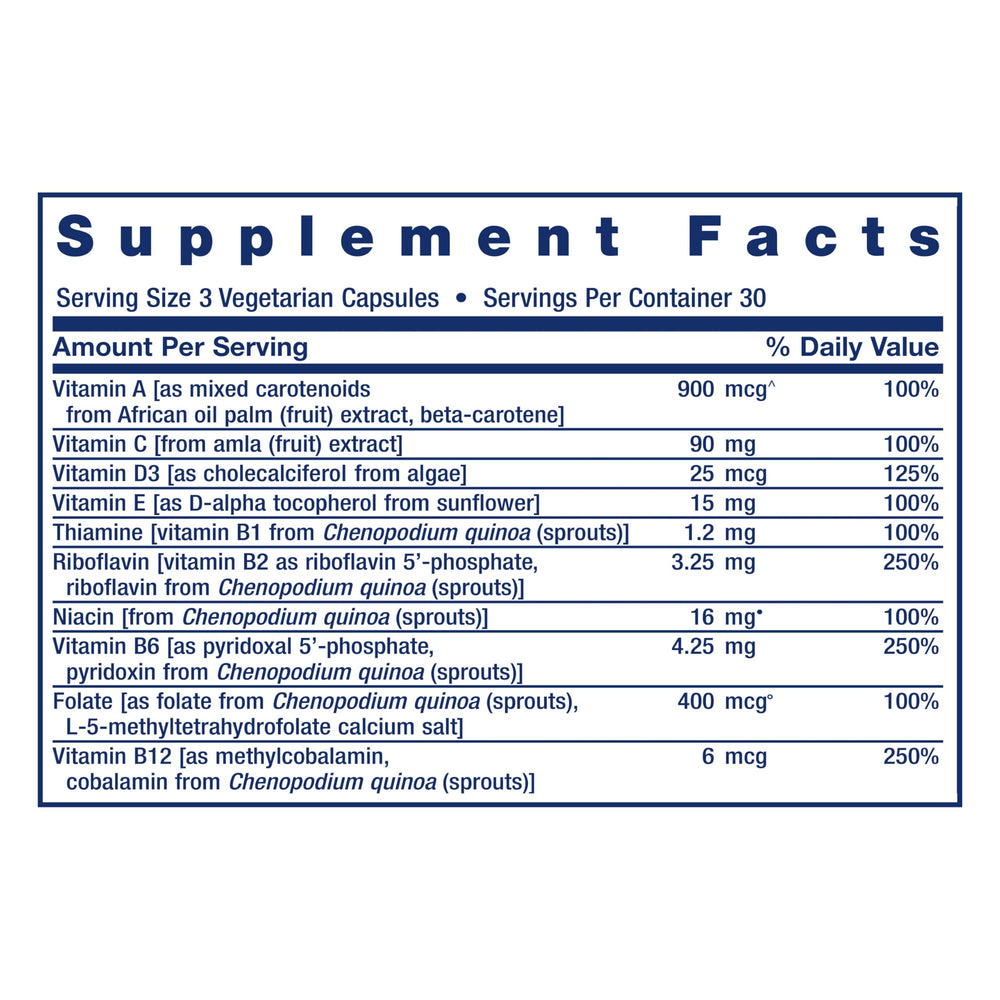 Life Extension etiqueta nutricional legible, tranquilidad sobre ingredientes