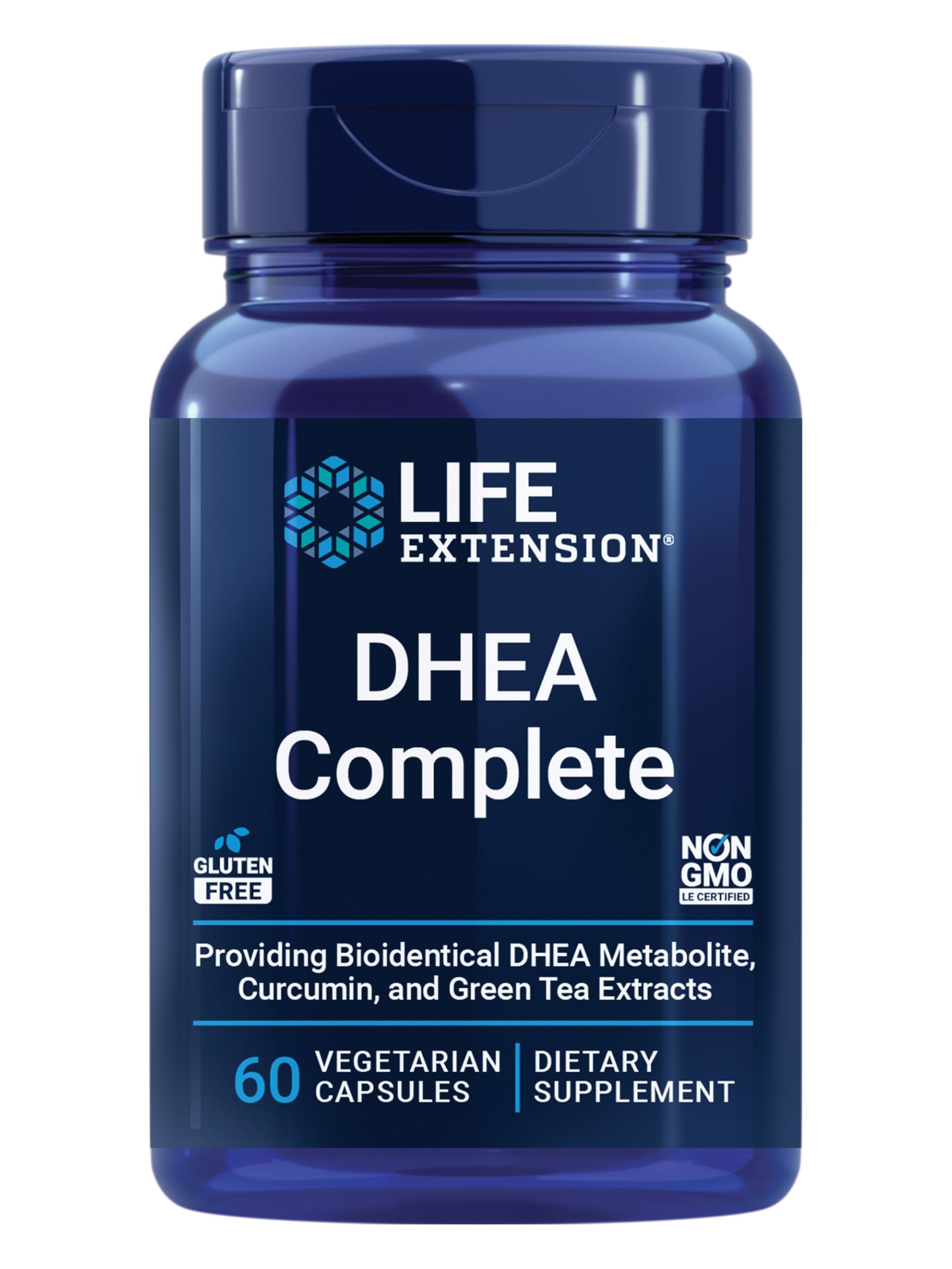 Life Extension frasco delante mostrando etiqueta y beneficios