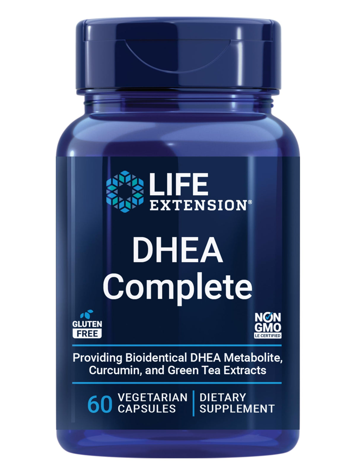 Life Extension frasco delante mostrando etiqueta y beneficios
