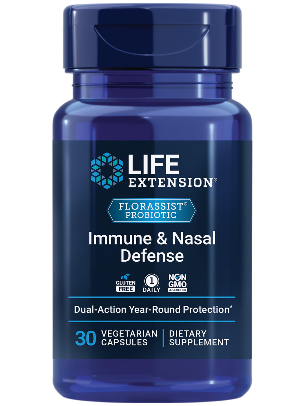 Life Extension frasco frontal mostrando etiqueta y beneficios