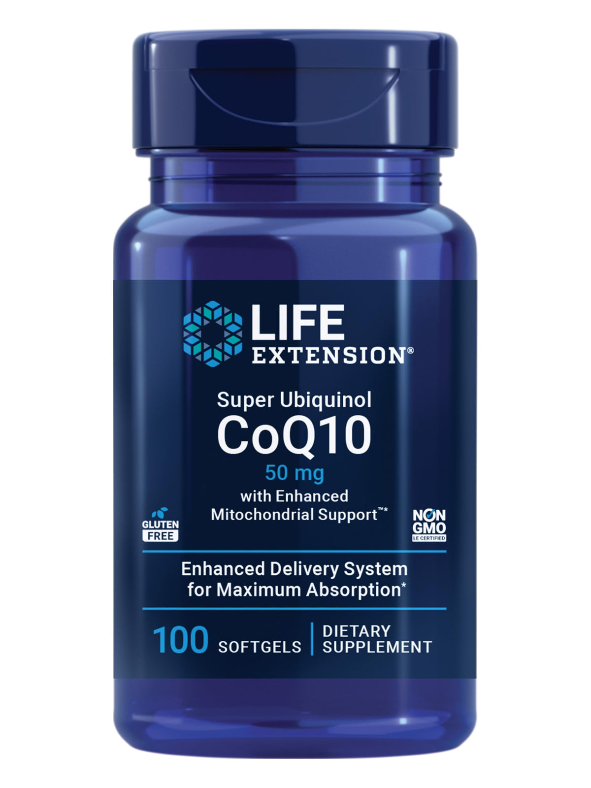 Life Extension frasco frontal mostrando etiqueta clara y beneficio de absorción