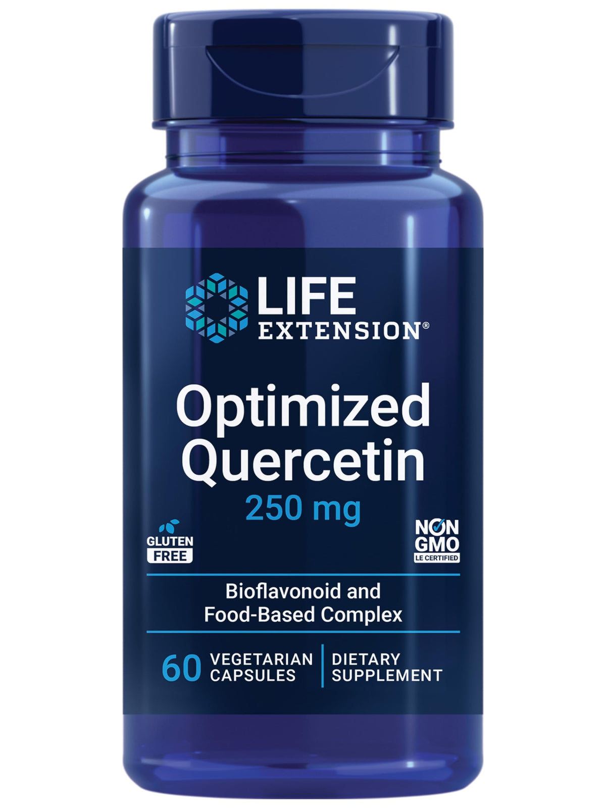 Life Extension envase frontal Optimized Quercetin mostrando diseño y dosis