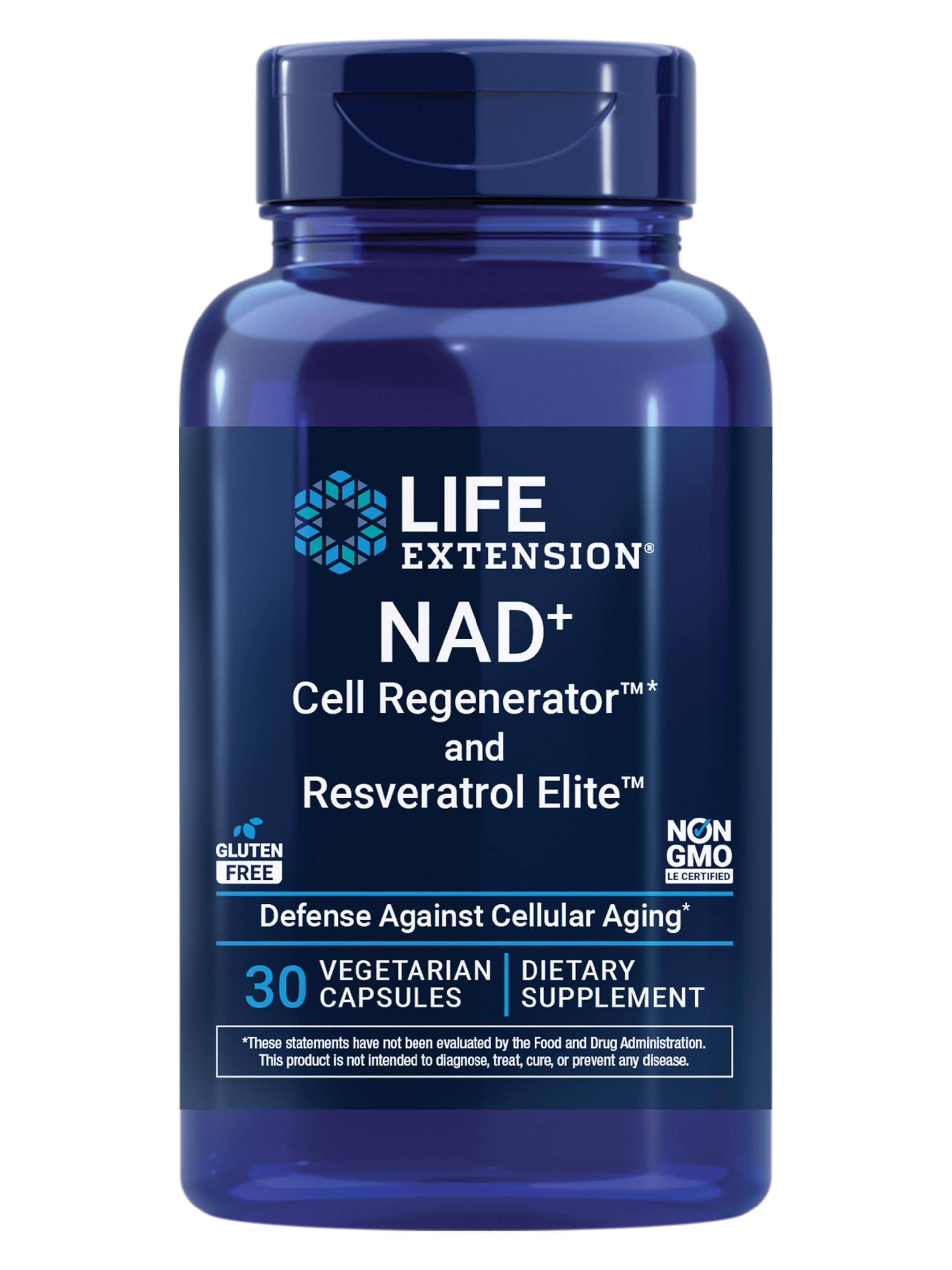 Life Extension envase frontal mostrando nombre y 30 cápsulas, confianza de marca