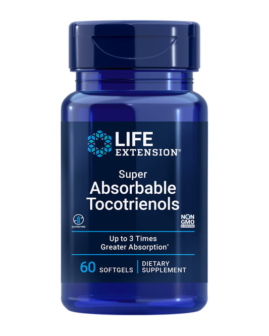 Life Extension frente del envase mostrando marca y 60 softgels, confianza y pureza