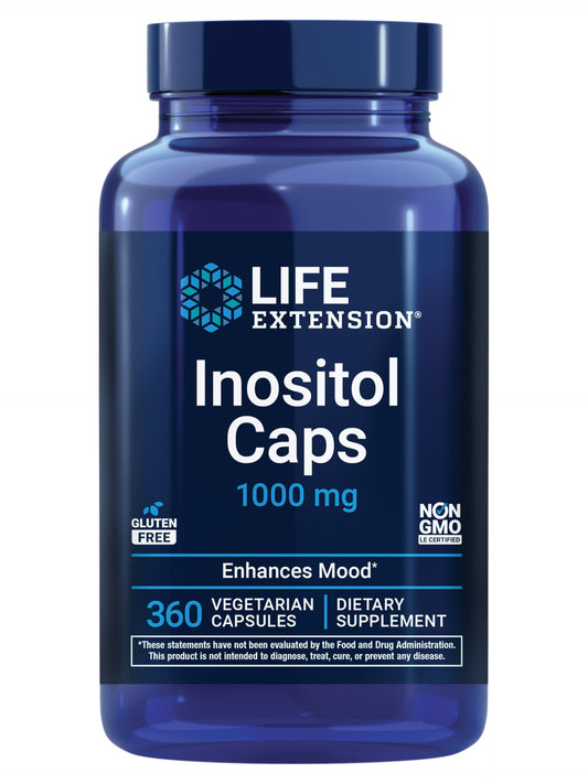 Life Extension frente del envase mostrando 360 cápsulas y calidad