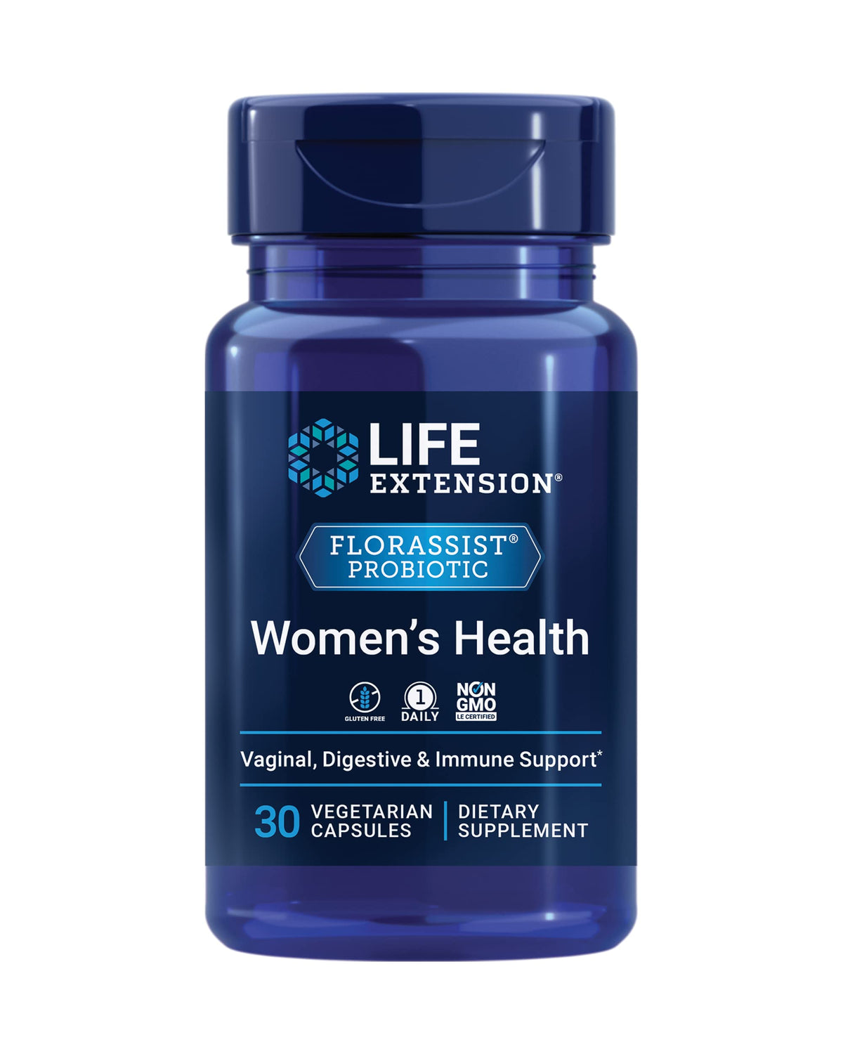Life Extension frente del producto mostrando envase y beneficio de soporte íntimo