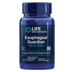 Life Extension empaque frontal del producto que muestra tabletas masticables y beneficios